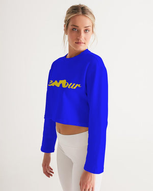 "Don't Leave Me Blue" Collection Women's Cropped Sweatshirt