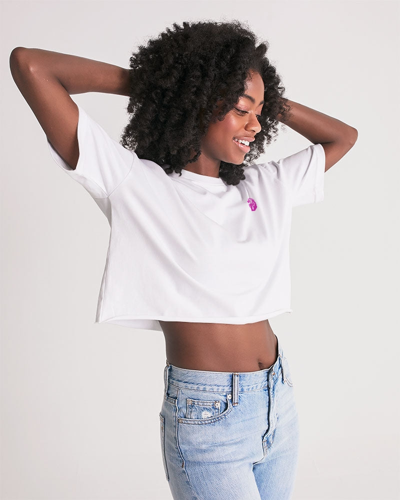 "DeVour The Pink" Collection Women's All-Over Print Lounge Cropped Tee