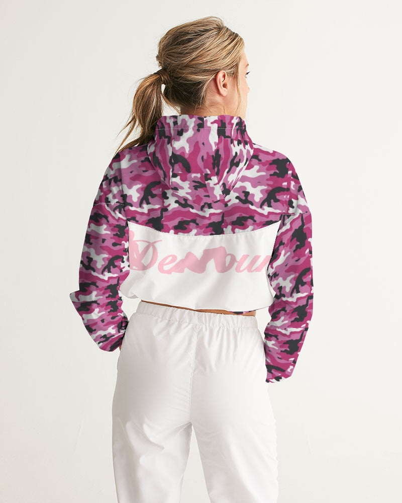 "DeVour The Pink" Collection Women's Cropped Windbreaker