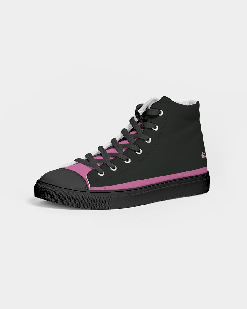 "Bubblegum Pink" Collection Women's Hightop Canvas Shoe - Black