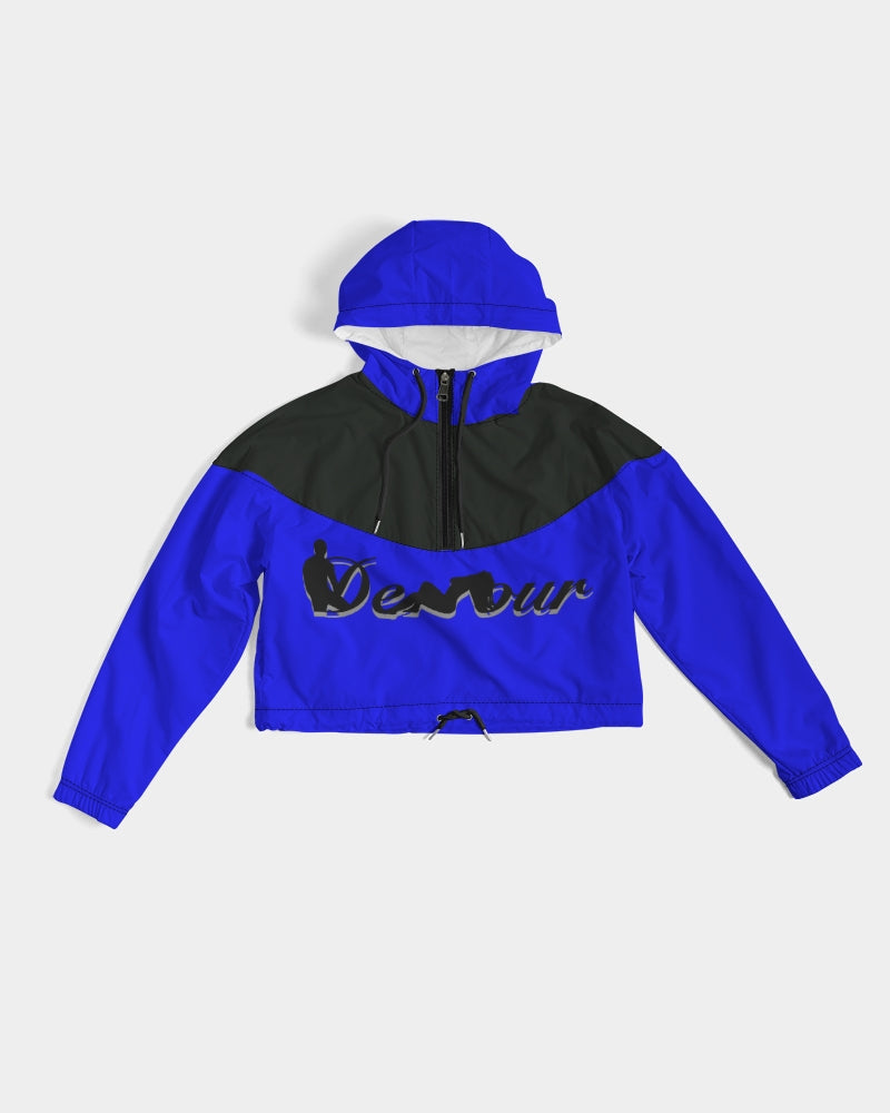 "Don't Leave Me Blue" Collection Women's Cropped Windbreaker