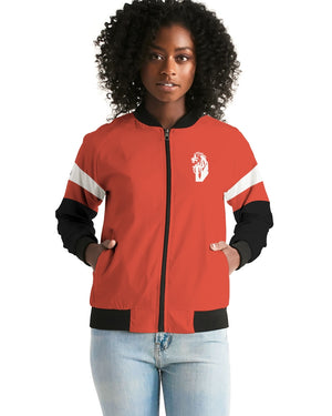 "Red Hot With Passion" Collection Women's All-Over Print Bomber Jacket