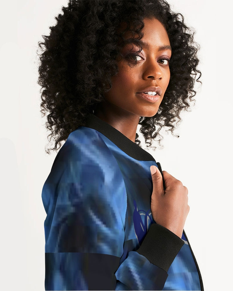 "Don't Leave Me Blue" Collection Women's Bomber Jacket