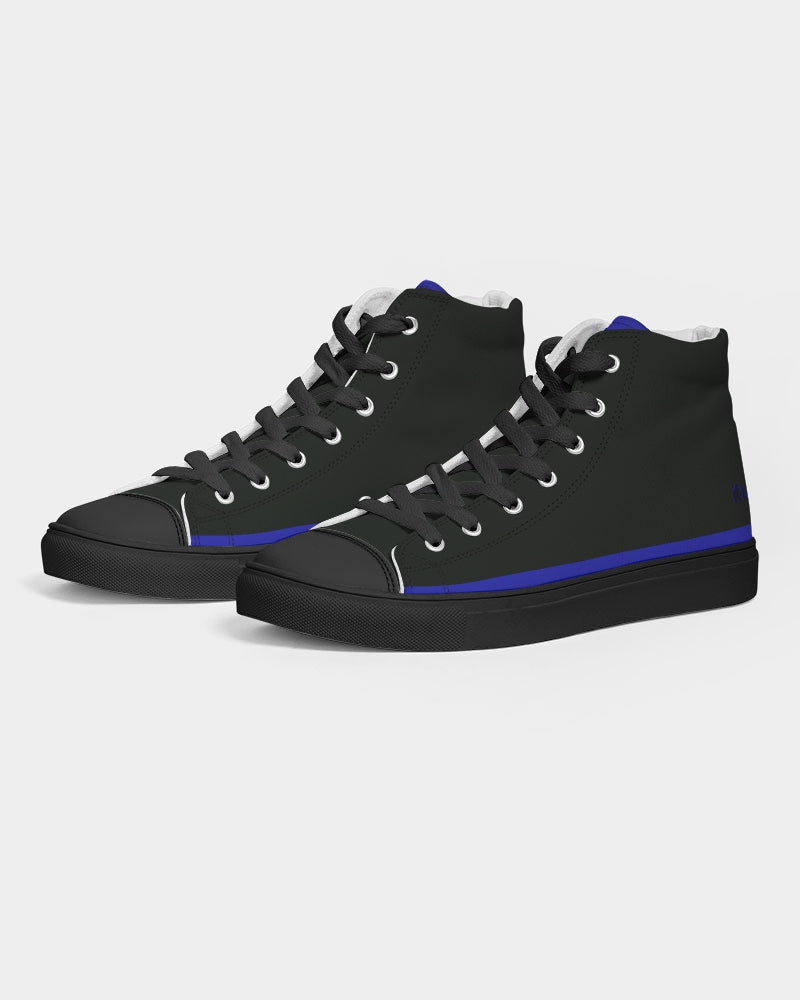 "Don't Leave Me Blue" DeVour The Moment Men's Hightop Canvas Shoe - Black