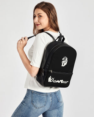 "Black Out" Collection Classic Faux Leather Backpack