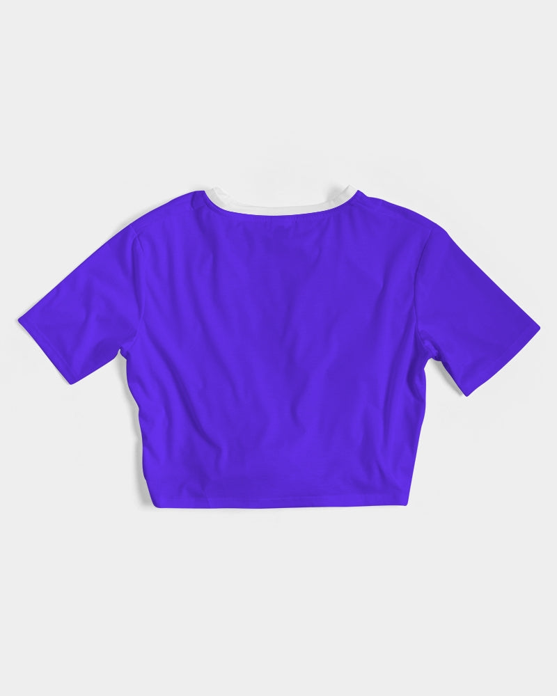 "Purple Royalty" Collection Women's All-Over Print Twist-Front Cropped Tee