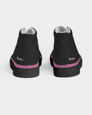 "Bubblegum Pink" Collection Women's Hightop Canvas Shoe - Black