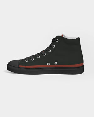 "Red Hot With Passion" Collection Men's Hightop Canvas Shoe - Black