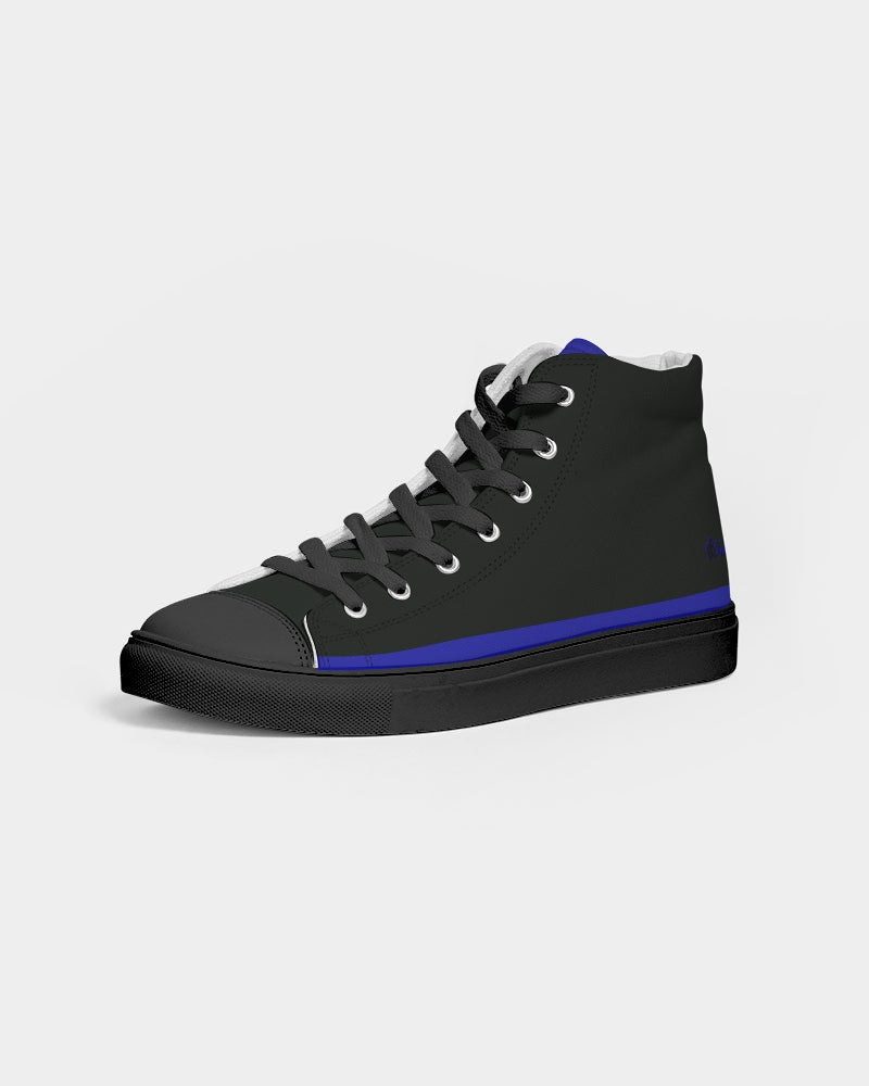 "Don't Leave Me Blue" DeVour The Moment Men's Hightop Canvas Shoe - Black