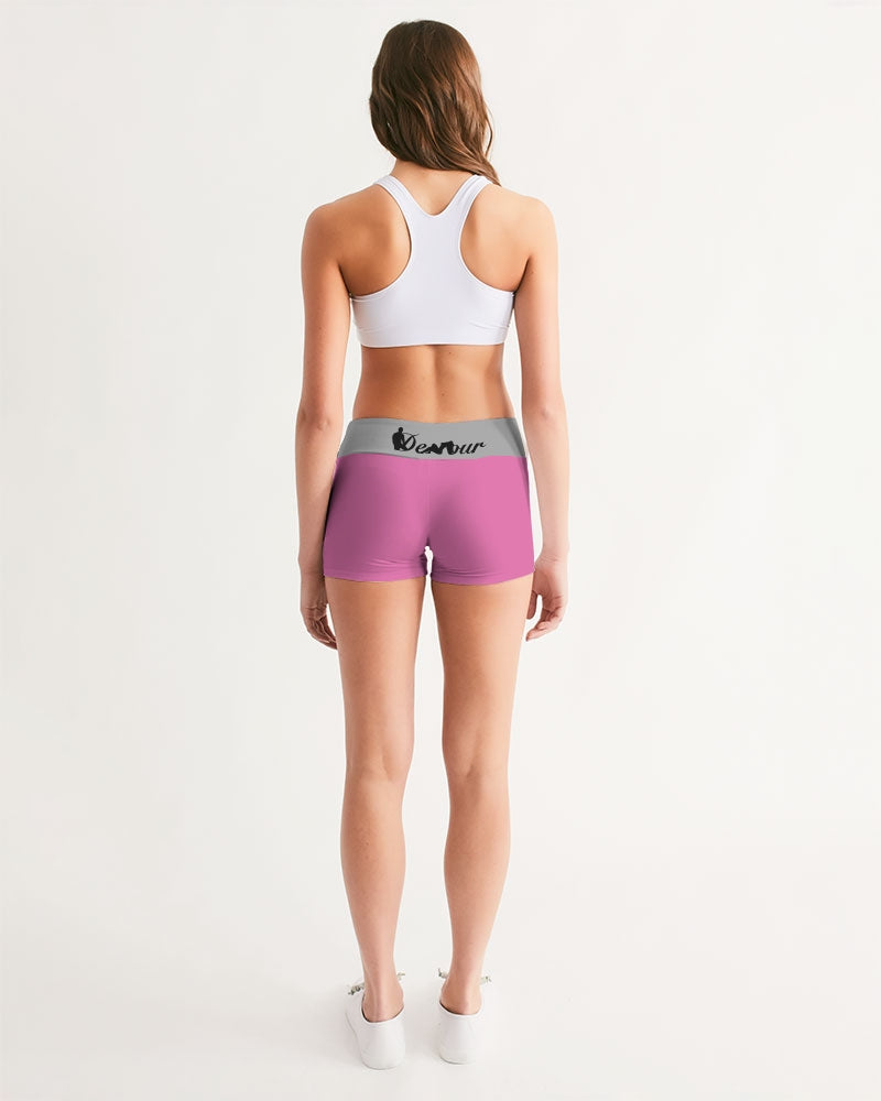 "Bubblegum Pink" Collection Women's Mid-Rise Yoga Shorts