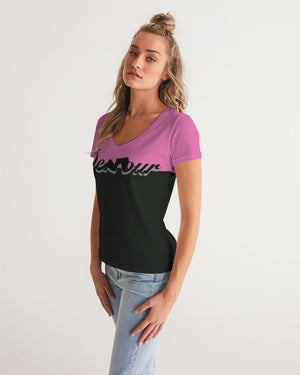 "Bubblegum Pink" Collection Women's V-Neck Tee