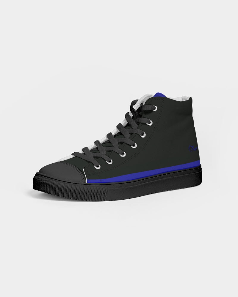 "Don't Leave Me Blue" DeVour The Moment Women's Hightop Canvas Shoe - Black