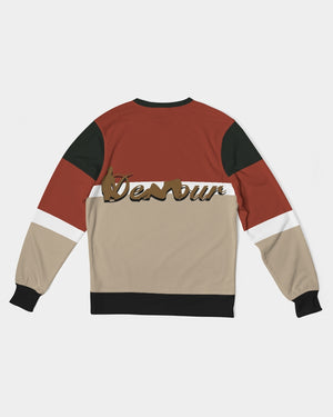 say in red Men's Classic French Terry Crewneck Pullover