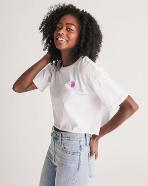 "DeVour The Pink" Collection Women's All-Over Print Lounge Cropped Tee