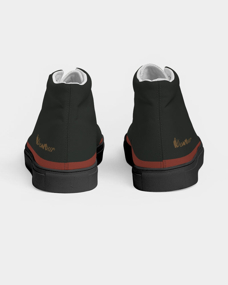 "Red Hot With Passion" Collection Men's Hightop Canvas Shoe - Black