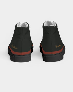"Red Hot With Passion" Collection Men's Hightop Canvas Shoe - Black
