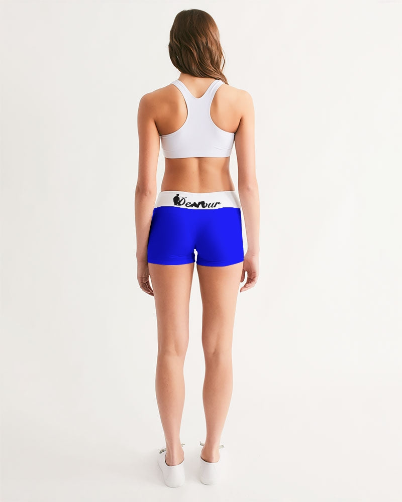 "Don't Leave Me Blue" Collection Women's Mid-Rise Yoga Shorts