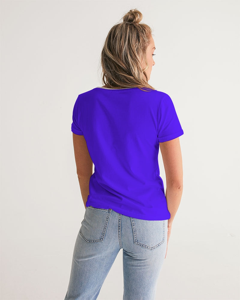 "Purple Royalty" Collection Women's All-Over Print V-Neck Tee