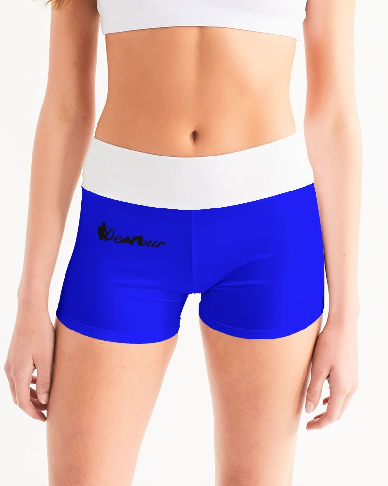 "Don't Leave Me Blue" Collection Women's Mid-Rise Yoga Shorts