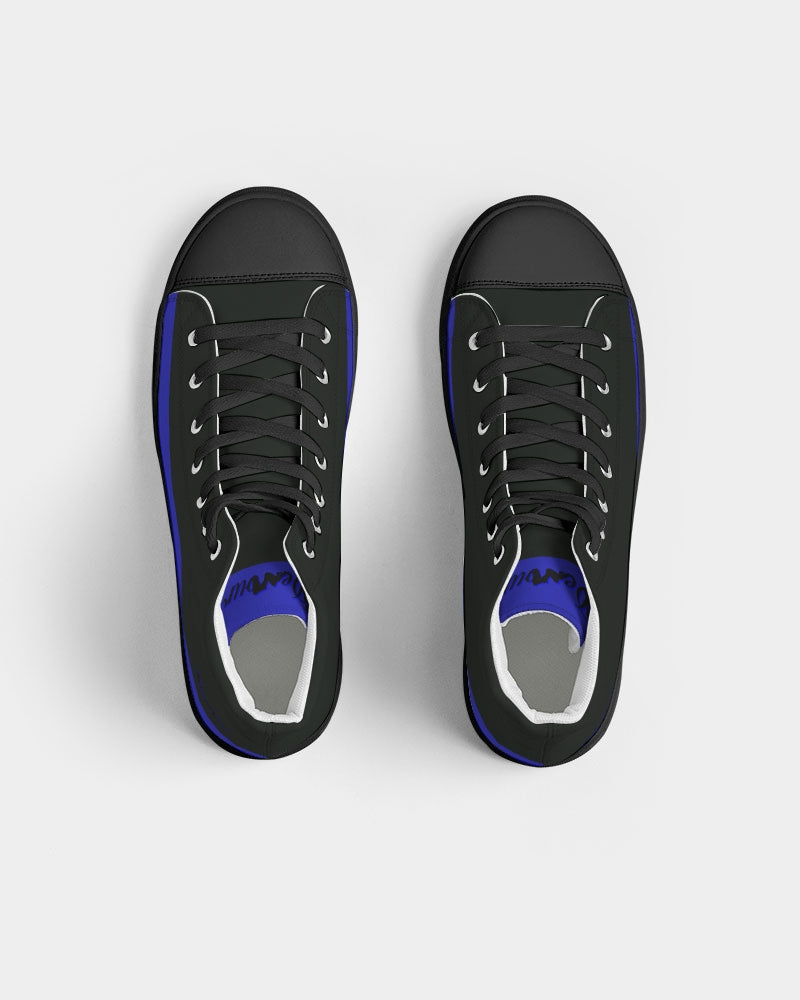 "Don't Leave Me Blue" DeVour The Moment Men's Hightop Canvas Shoe - Black