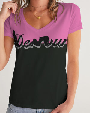 "Bubblegum Pink" Collection Women's V-Neck Tee