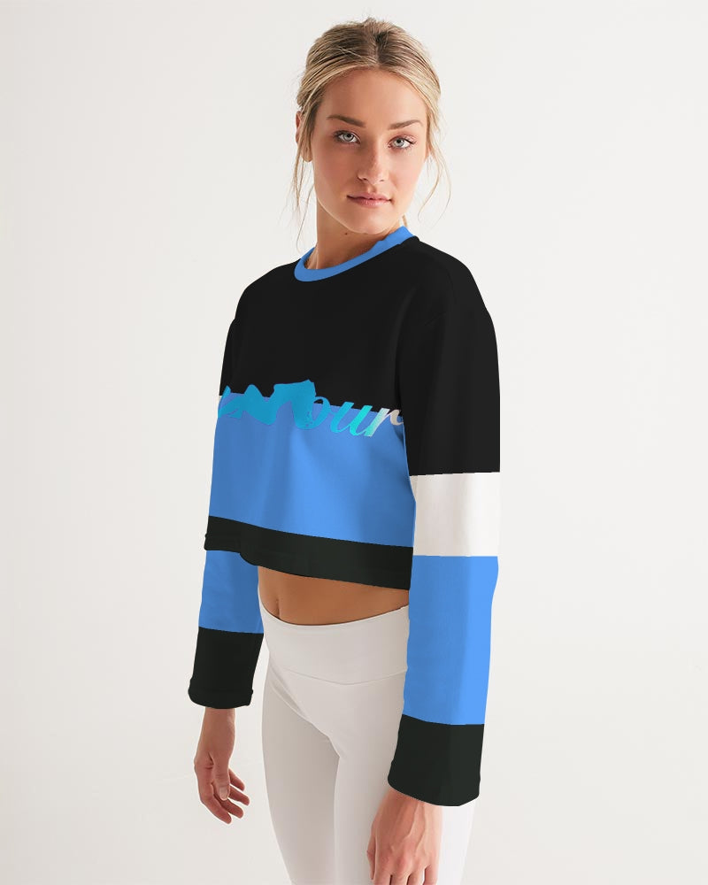 "Black Out" Collection Women's Cropped Sweatshirt