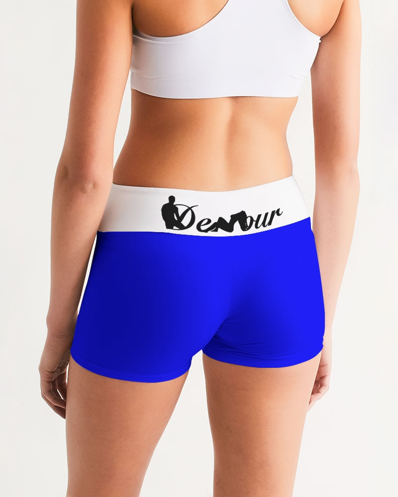 "Don't Leave Me Blue" Collection Women's Mid-Rise Yoga Shorts