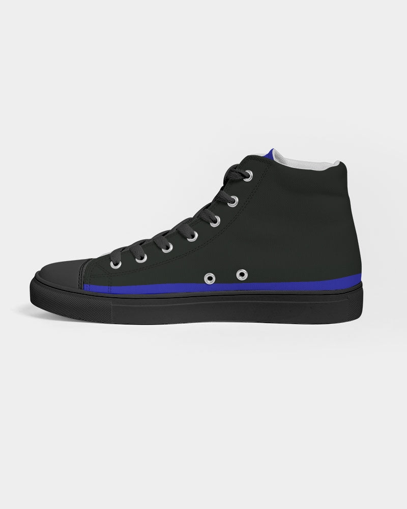 "Don't Leave Me Blue" DeVour The Moment Women's Hightop Canvas Shoe - Black