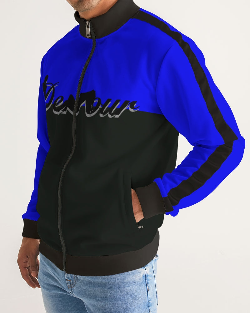 "Don't Leave Me Blue" Collection Men's Stripe-Sleeve Track Jacket
