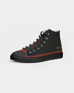 "Red Hot With Passion" Collection Men's Hightop Canvas Shoe - Black