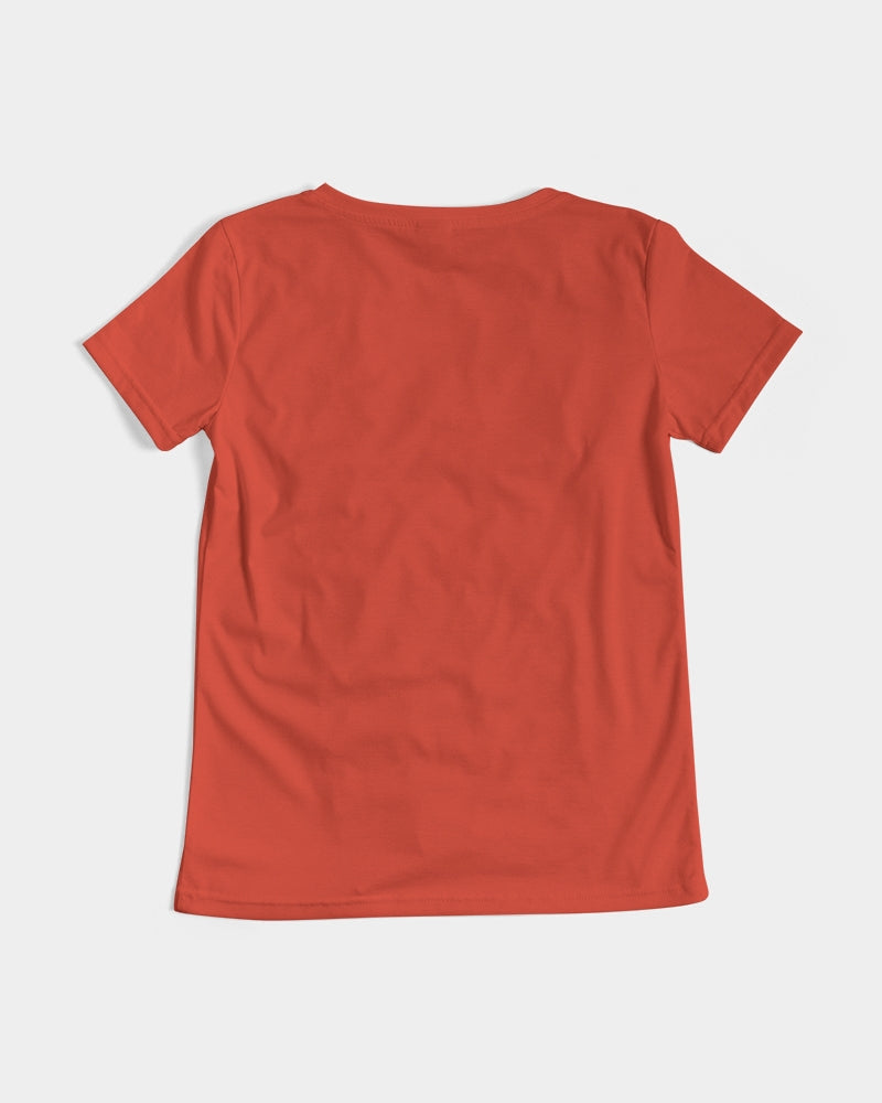 "Red Hot With Passion" Collection Women's All-Over Print V-Neck Tee