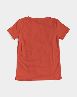 "Red Hot With Passion" Collection Women's All-Over Print V-Neck Tee