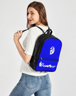 "Don't Leave Me Blue" Collection Classic Faux Leather Backpack