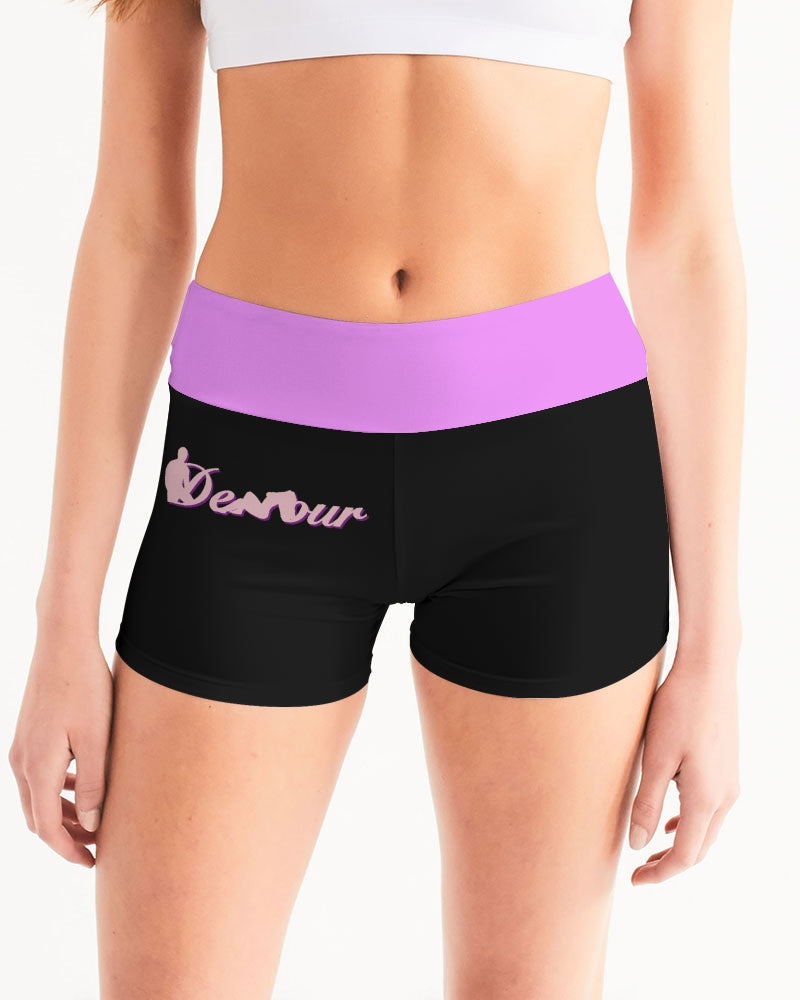 "Black Out" Collection Women's Mid-Rise Yoga Shorts