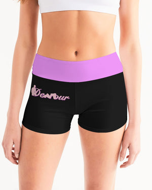 "Black Out" Collection Women's Mid-Rise Yoga Shorts