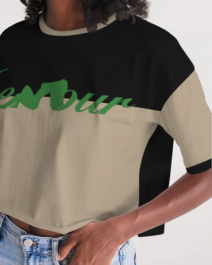 "Black Out" Collection Women's Lounge Cropped Tee