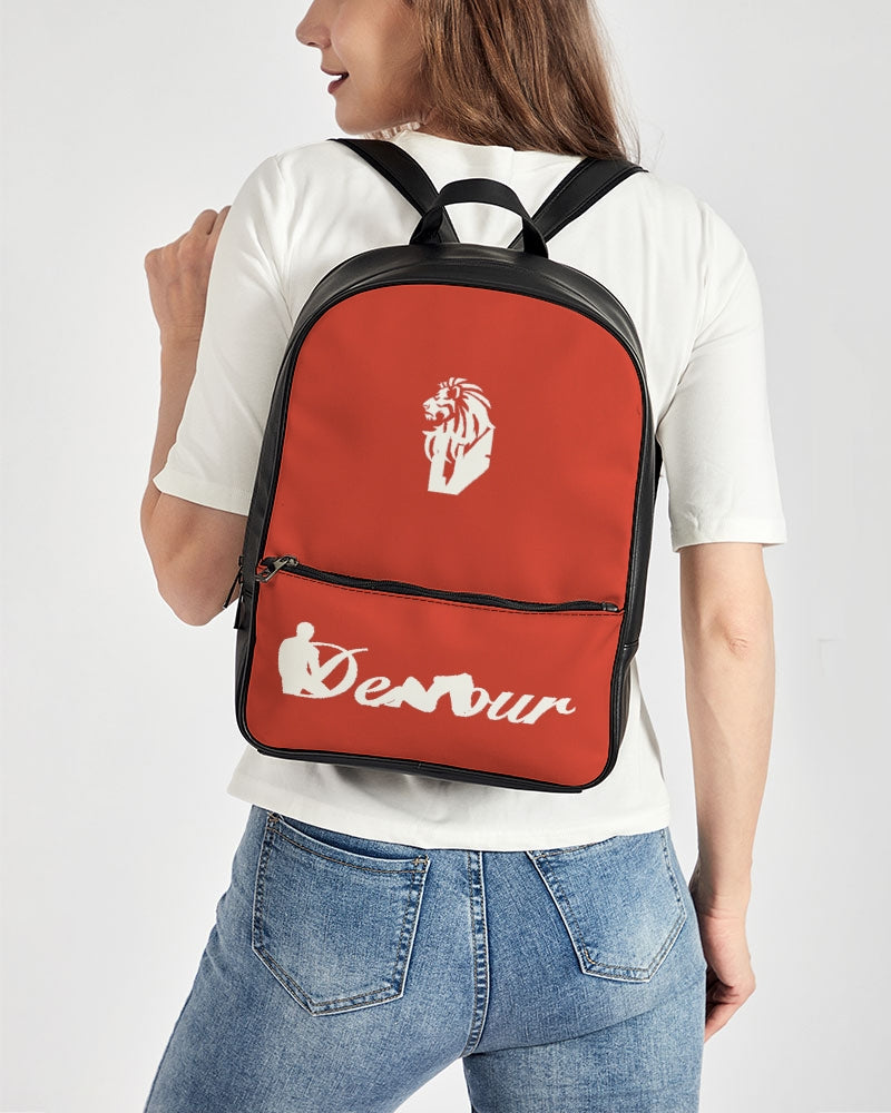 "Red Hot With Passion" Collection Classic Faux Leather Backpack