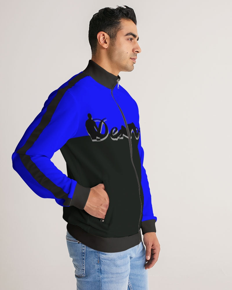 "Don't Leave Me Blue" Collection Men's Stripe-Sleeve Track Jacket