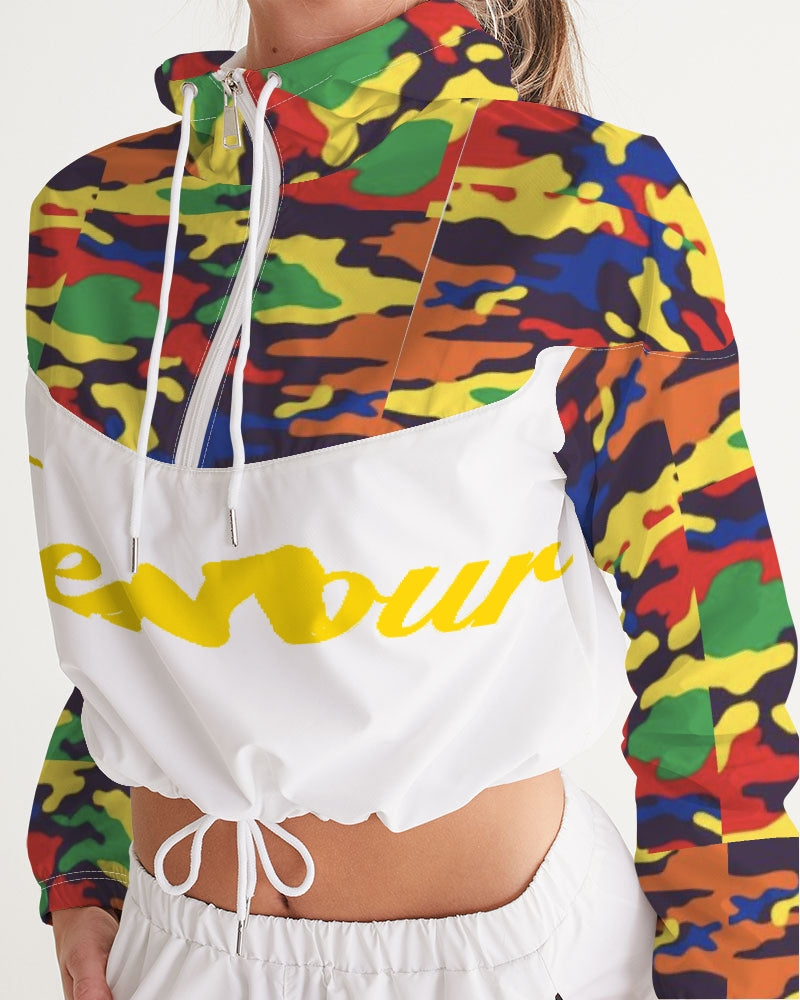 "Melo Yellow" Women's Cropped Windbreaker