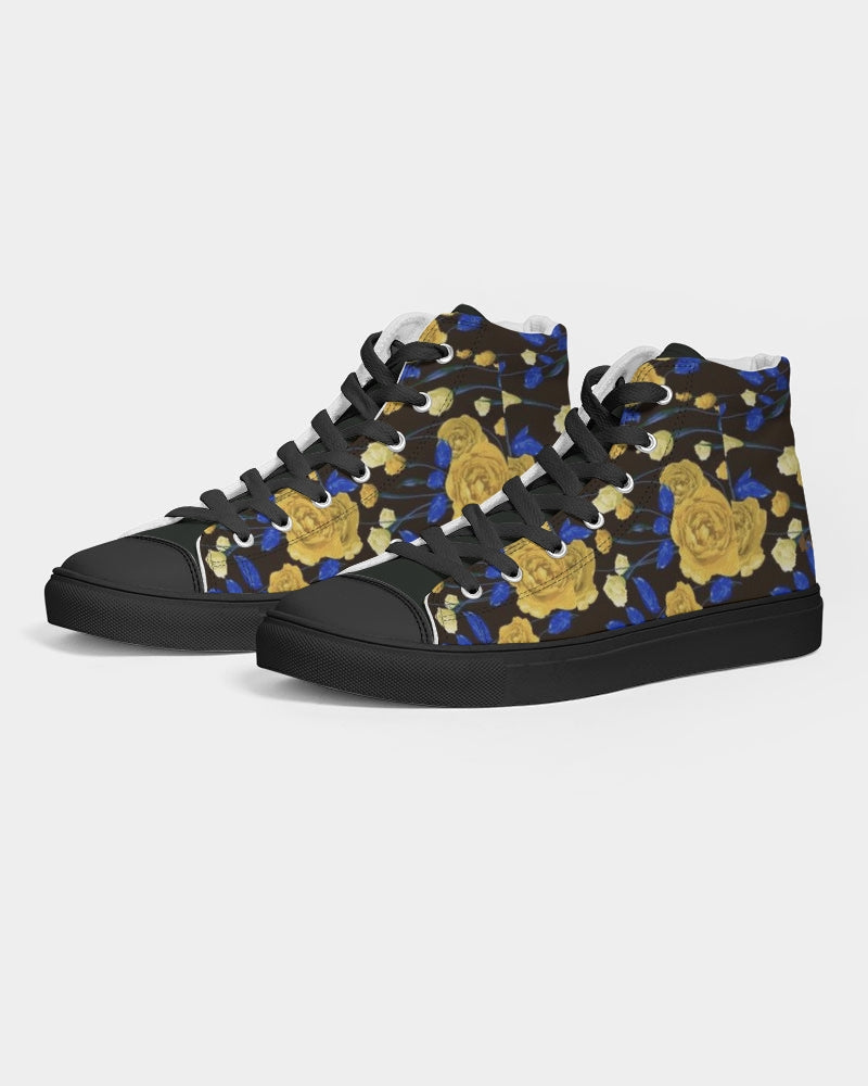 Don't leave me blue Women's Hightop Canvas Shoe - Black