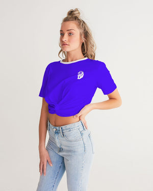 "Purple Royalty" Collection Women's All-Over Print Twist-Front Cropped Tee