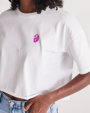 "DeVour The Pink" Collection Women's All-Over Print Lounge Cropped Tee