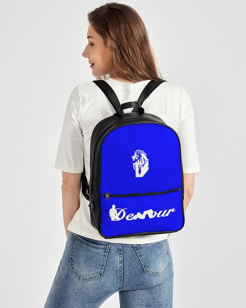 "Don't Leave Me Blue" Collection Classic Faux Leather Backpack